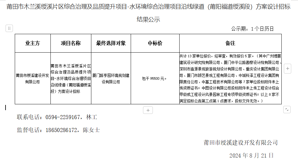 莆田市木蘭溪綬溪片區(qū)綜合治理及品質(zhì)提升項(xiàng)目-水環(huán)境綜合治理項(xiàng)目沿線綠道（莆陽福道綬溪段）方案設(shè)計招標(biāo)結(jié)果公示.png